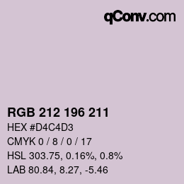 Código de color: RGB 212 196 211 | qconv.com