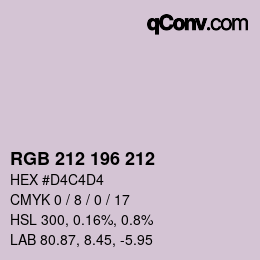 Código de color: RGB 212 196 212 | qconv.com