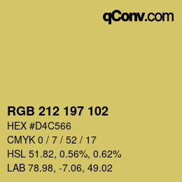 カラーコード: RGB 212 197 102 | qconv.com