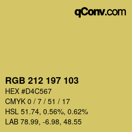 Color code: RGB 212 197 103 | qconv.com