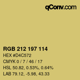 Color code: RGB 212 197 114 | qconv.com