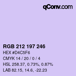 Color code: RGB 212 197 246 | qconv.com