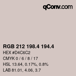 カラーコード: RGB 212 198.4 194.4 | qconv.com