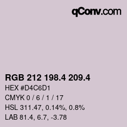 カラーコード: RGB 212 198.4 209.4 | qconv.com