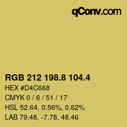 カラーコード: RGB 212 198.8 104.4 | qconv.com