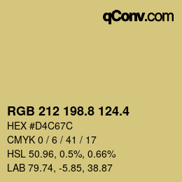 カラーコード: RGB 212 198.8 124.4 | qconv.com