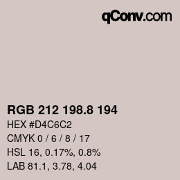 Color code: RGB 212 198.8 194 | qconv.com