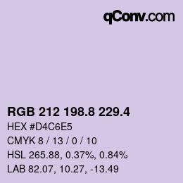 カラーコード: RGB 212 198.8 229.4 | qconv.com