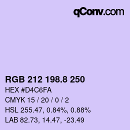 Color code: RGB 212 198.8 250 | qconv.com