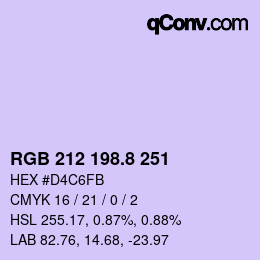 カラーコード: RGB 212 198.8 251 | qconv.com