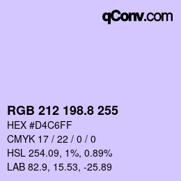 Color code: RGB 212 198.8 255 | qconv.com