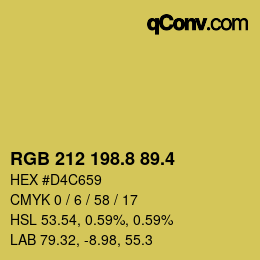 カラーコード: RGB 212 198.8 89.4 | qconv.com