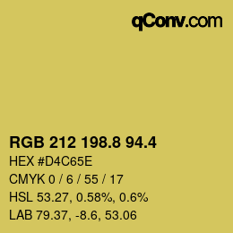 カラーコード: RGB 212 198.8 94.4 | qconv.com