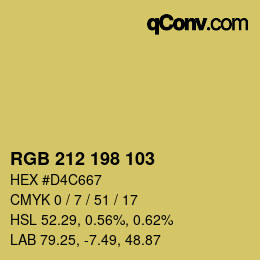 Color code: RGB 212 198 103 | qconv.com