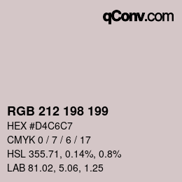 Color code: RGB 212 198 199 | qconv.com