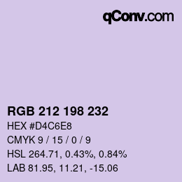 Color code: RGB 212 198 232 | qconv.com