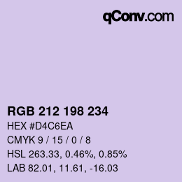 Color code: RGB 212 198 234 | qconv.com