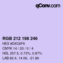 Color code: RGB 212 198 246 | qconv.com