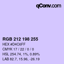 Color code: RGB 212 198 255 | qconv.com