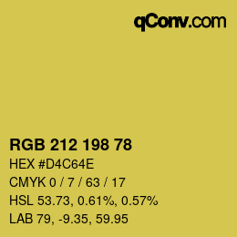 カラーコード: RGB 212 198 78 | qconv.com