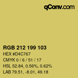 Color code: RGB 212 199 103 | qconv.com