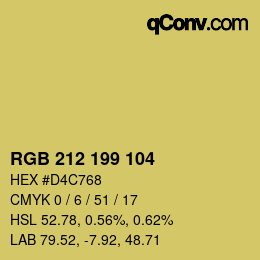 Color code: RGB 212 199 104 | qconv.com