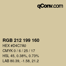 Color code: RGB 212 199 160 | qconv.com