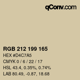 Color code: RGB 212 199 165 | qconv.com