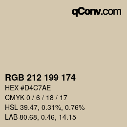 Color code: RGB 212 199 174 | qconv.com