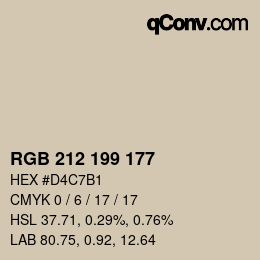 颜色代码: RGB 212 199 177 | qconv.com