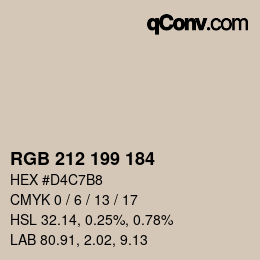 Color code: RGB 212 199 184 | qconv.com