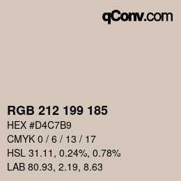 カラーコード: RGB 212 199 185 | qconv.com