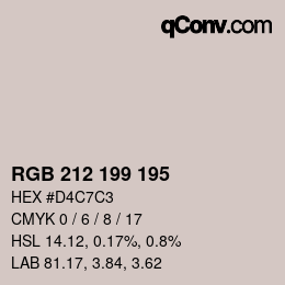 Color code: RGB 212 199 195 | qconv.com