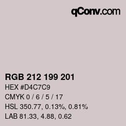 Color code: RGB 212 199 201 | qconv.com