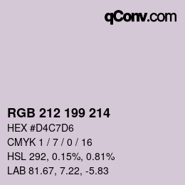 カラーコード: RGB 212 199 214 | qconv.com