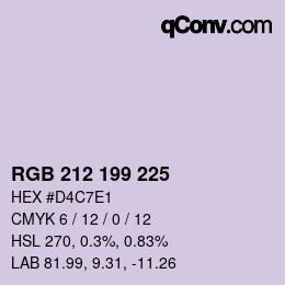 Code couleur: RGB 212 199 225 | qconv.com