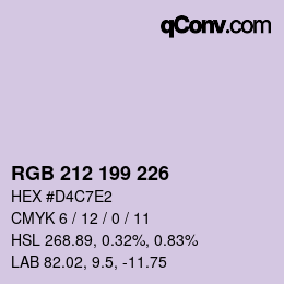 Color code: RGB 212 199 226 | qconv.com