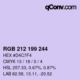 Color code: RGB 212 199 244 | qconv.com