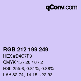 Color code: RGB 212 199 249 | qconv.com