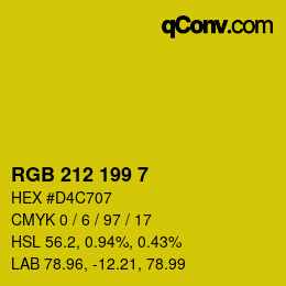 カラーコード: RGB 212 199 7 | qconv.com
