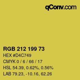 Color code: RGB 212 199 73 | qconv.com