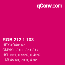 カラーコード: RGB 212 1 103 | qconv.com