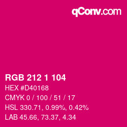 Color code: RGB 212 1 104 | qconv.com