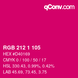 Color code: RGB 212 1 105 | qconv.com