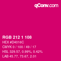Color code: RGB 212 1 108 | qconv.com