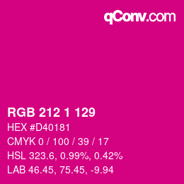 Color code: RGB 212 1 129 | qconv.com