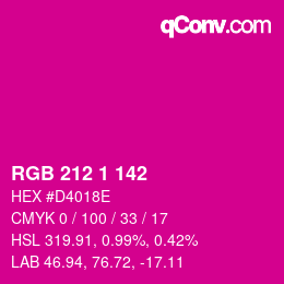 Color code: RGB 212 1 142 | qconv.com
