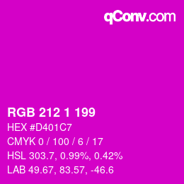 カラーコード: RGB 212 1 199 | qconv.com