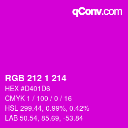 Color code: RGB 212 1 214 | qconv.com