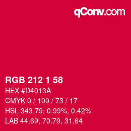 Color code: RGB 212 1 58 | qconv.com